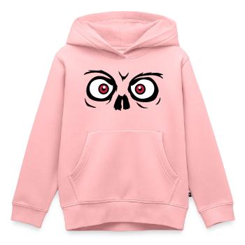 regarder horreur halloween effrayant boese visage tête - Sweat Premium à capuche enfant bio - rose - Devant - AI Model Kid Female (0cm)
