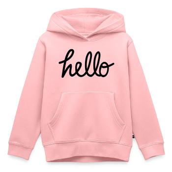 hello - Kinder Premium Organic Hoodie - Rosa - Vorne - AI Model Kid Female (0cm)