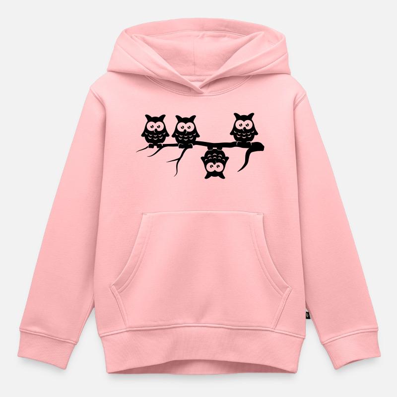 Be Different 4 Eulen Anderst verschieden - Kinder Premium Organic Hoodie - Rosa