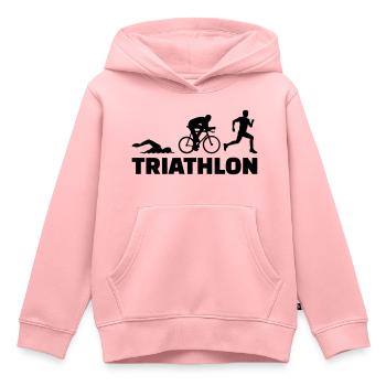 Triathlon - Kinder Premium Organic Hoodie - Rosa - Vorne - AI Model Kid Female (0cm)