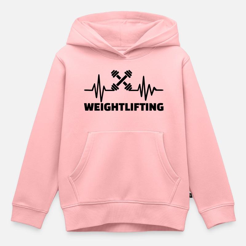 Haltérophilie - Sweat Premium à capuche enfant bio - rose