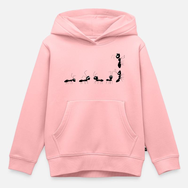 Fourmis - Sweat Premium à capuche enfant bio - rose