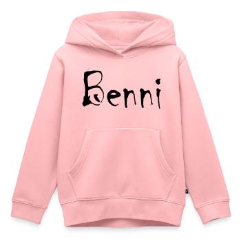 benni - Kinder Premium Organic Hoodie - Rosa - Vorne - AI Model Kid Female (0cm)