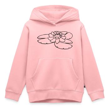 Fleur d’eau d’étang - Sweat Premium à capuche enfant bio - rose - Devant - AI Model Kid Female (0cm)