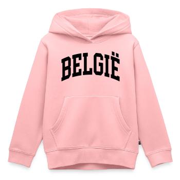 Belgique - Sweat Premium à capuche enfant bio - rose - Devant - AI Model Kid Female (0cm)