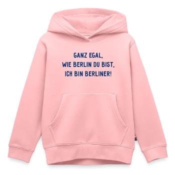Ganz egal wie Berlin du bist, ich bin Berliner! - Kinder Premium Organic Hoodie - Rosa - Vorne - AI Model Kid Female (0cm)
