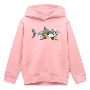 Hai Schwimmflügel Schwimmlehrer Meer Humor - Kinder Premium Organic Hoodie - Rosa - Vorne - AI Model Kid Female (0cm)