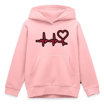 herz frequenz - Kinder Premium Organic Hoodie - Rosa - Vorne - AI Model Kid Female (0cm)