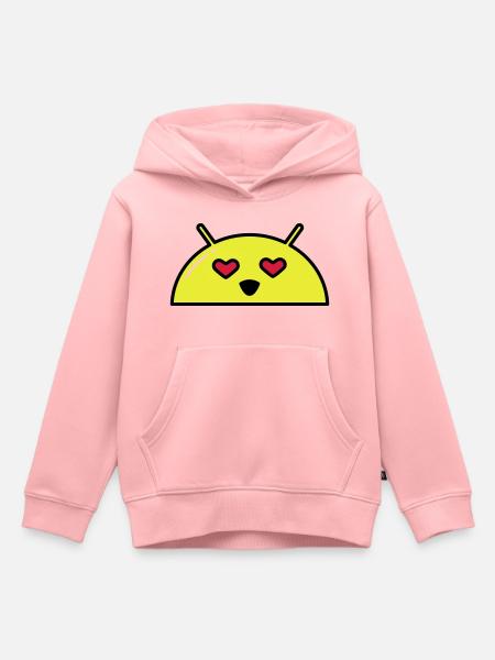 Love Alien Face Emoticon - Kids Premium Organic Hoodie - rose