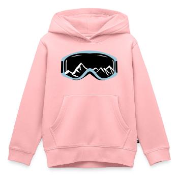 Skibrille und Berge - Kinder Premium Organic Hoodie - Rosa - Vorne - AI Model Kid Female (0cm)
