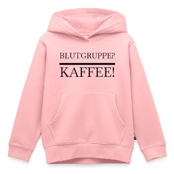 Kaffee - Blutgruppe Kaffee - Kinder Premium Organic Hoodie - Rosa - Vorne - AI Model Kid Female (0cm)