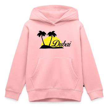 dubai - Sweat Premium à capuche enfant bio - rose - Devant - AI Model Kid Female (0cm)