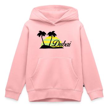 dubai - Sweat Premium à capuche enfant bio - rose - Devant - AI Model Kid Female (0cm)