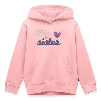 Große Schwester, ein süßes Text- und Herzdesign - Kinder Premium Organic Hoodie - Rosa - Vorne - AI Model Kid Female (0cm)