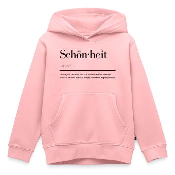 Schönheit eine kurze Beschreibung - Kinder Premium Organic Hoodie - Rosa - Vorne - AI Model Kid Female (0cm)
