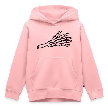 Abgetrennte Hand Skelett Begrüßung - Kinder Premium Organic Hoodie - Rosa - Vorne - AI Model Kid Female (0cm)