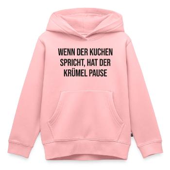 Wenn der Kuchen spricht, hat der Krümel Pause - Kinder Premium Organic Hoodie - Rosa - Vorne - AI Model Kid Female (0cm)