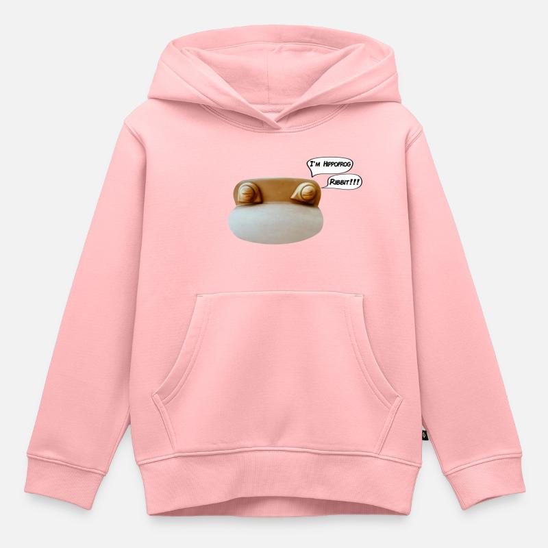Hippogrenouille - Sweat Premium à capuche enfant bio - rose