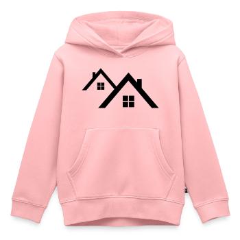 Toit - Sweat Premium à capuche enfant bio - rose - Devant - AI Model Kid Female (0cm)