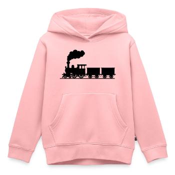 Locomotive à vapeur - Sweat Premium à capuche enfant bio - rose - Devant - AI Model Kid Female (0cm)