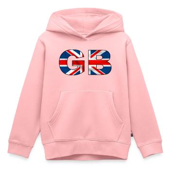 GB Union Jack - Sweat Premium à capuche enfant bio - rose - Devant - AI Model Kid Female (0cm)
