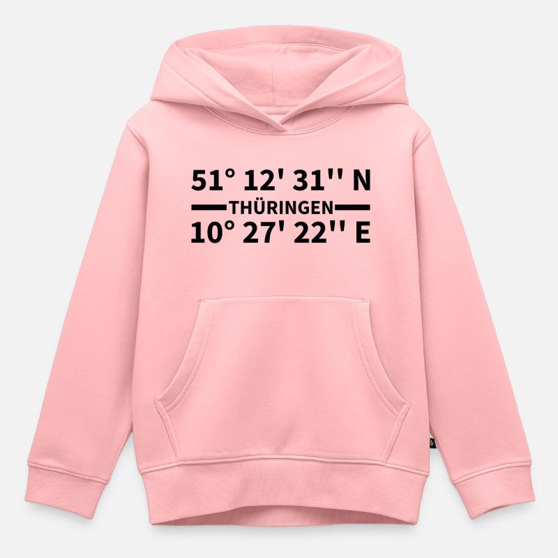 Coordonnées de Thuringe - Sweat Premium à capuche enfant bio - rose