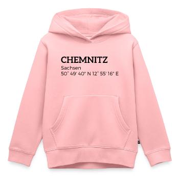 les coordonnées Chemnitz Saxe - Sweat Premium à capuche enfant bio - rose - Devant - AI Model Kid Female (0cm)