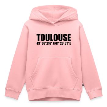 Toulouse Koordinaten - Kinder Premium Organic Hoodie - Rosa - Vorne - AI Model Kid Female (0cm)