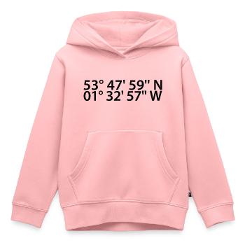 Leeds Koordinaten - Kinder Premium Organic Hoodie - Rosa - Vorne - AI Model Kid Female (0cm)