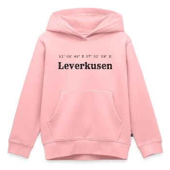 Coordonnées Leverkusen - Sweat Premium à capuche enfant bio - rose - Devant - AI Model Kid Female (0cm)