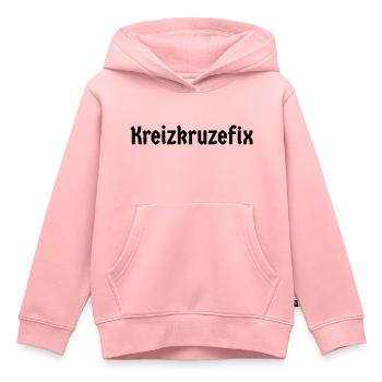 Kreizkruzefix bayerisch fluchen Flüche schimpfen - Kinder Premium Organic Hoodie - Rosa - Vorne - AI Model Kid Female (0cm)