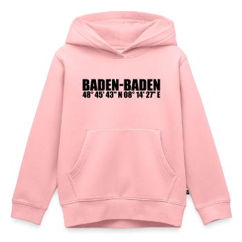 Baden-Baden Koordinaten - Kinder Premium Organic Hoodie - Rosa - Vorne - AI Model Kid Female (0cm)
