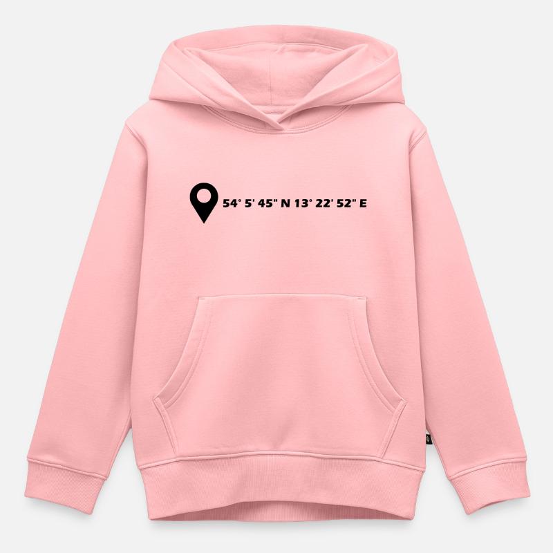 Coordonnées de Greifswald - Sweat Premium à capuche enfant bio - rose