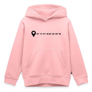 Dos Hermanas Koordinaten - Kinder Premium Organic Hoodie - Rosa - Vorne - AI Model Kid Female (0cm)