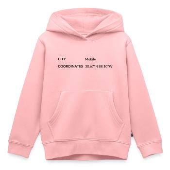 Mobile Alabama USA Koordinaten - Kinder Premium Organic Hoodie - Rosa - Vorne - AI Model Kid Female (0cm)