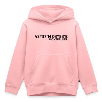 Montpellier Koordinaten - Kinder Premium Organic Hoodie - Rosa - Vorne - AI Model Kid Female (0cm)