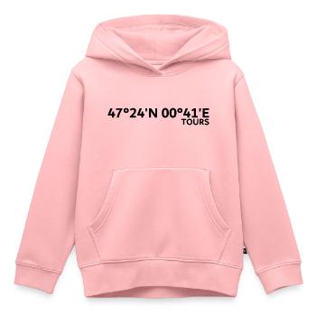 Tours Koordinaten - Kinder Premium Organic Hoodie - Rosa - Vorne - AI Model Kid Female (0cm)