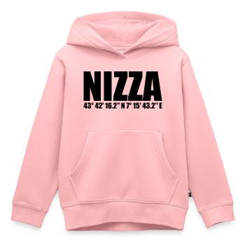 Nizza Koordinaten - Kinder Premium Organic Hoodie - Rosa - Vorne - AI Model Kid Female (0cm)