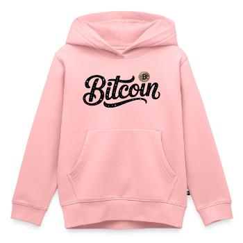 Bitcoin - Cool Finance Logo - Sweat Premium à capuche enfant bio - rose - Devant - AI Model Kid Female (0cm)