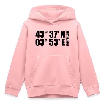 Montpellier Koordinaten - Kinder Premium Organic Hoodie - Rosa - Vorne - AI Model Kid Female (0cm)