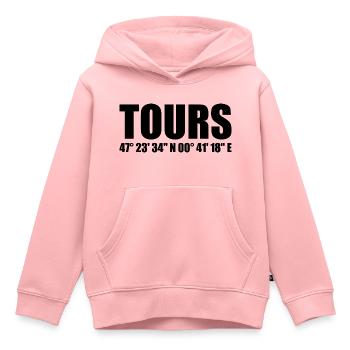 Tours Coordinates - Kids Premium Organic Hoodie - rose - Front - AI Model Kid Female (0cm)