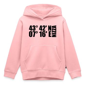 Nizza Koordinaten - Kinder Premium Organic Hoodie - Rosa - Vorne - AI Model Kid Female (0cm)
