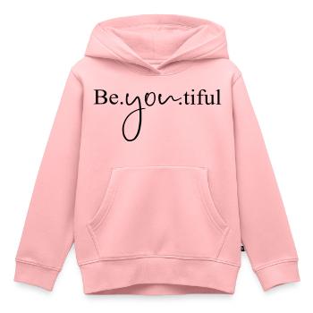 Be you tiful - Sweat Premium à capuche enfant bio - rose - Devant - AI Model Kid Female (0cm)