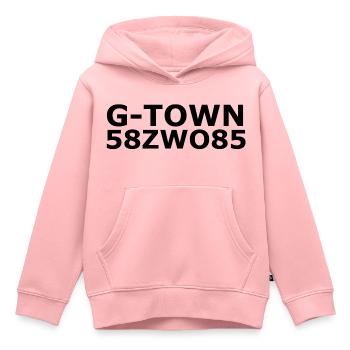 G Town - Gevelsberg Hood - Kinder Premium Organic Hoodie - Rosa - Vorne - AI Model Kid Female (0cm)