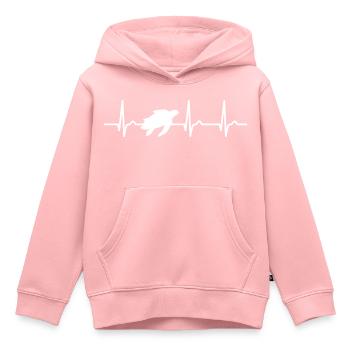 Courbe ECG - courbe cardiaque - tortue marine - nature - Sweat Premium à capuche enfant bio - rose - Devant - AI Model Kid Female (0cm)