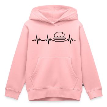 Burger Heartbeat - Sweat Premium à capuche enfant bio - rose - Devant - AI Model Kid Female (0cm)