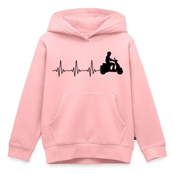 Roller Fahrer Roller Motorrad Herzschlag - Kinder Premium Organic Hoodie - Rosa - Vorne - AI Model Kid Female (0cm)