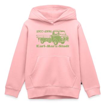 Barkas Pritsche - Kinder Premium Organic Hoodie - Rosa - Vorne - AI Model Kid Female (0cm)