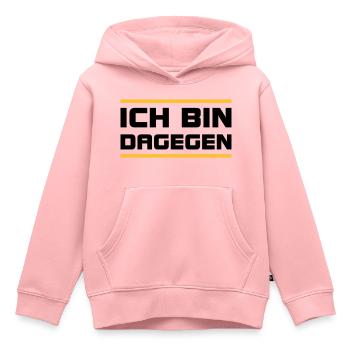Ich bin dagegen -V2 - Kinder Premium Organic Hoodie - Rosa - Vorne - AI Model Kid Female (0cm)