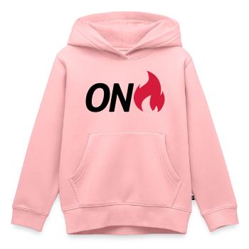 on fire - Kids Premium Organic Hoodie - rose - Front - AI Model Kid Female (0cm)